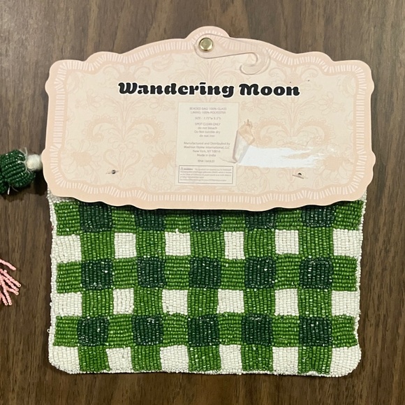 Mimi Pink and Green Beaded Wristlet - Picture 2 of 2